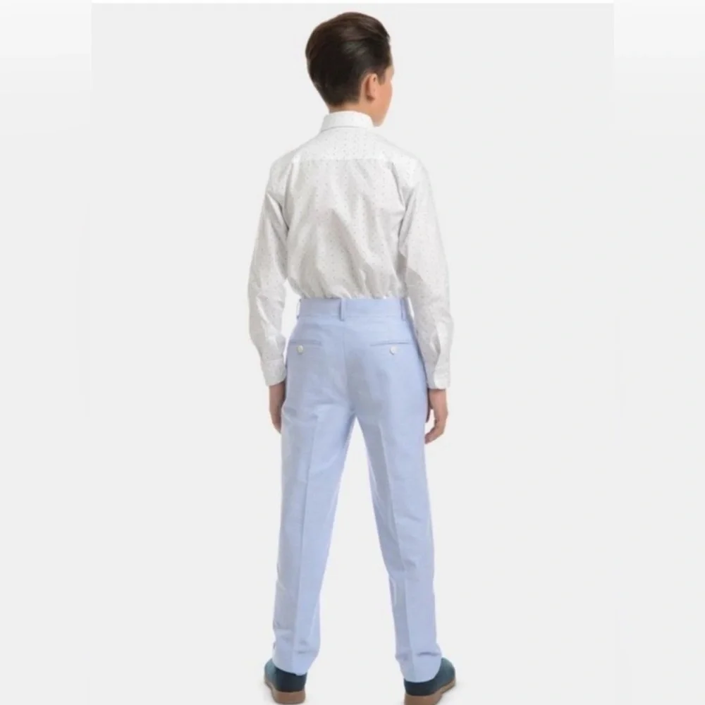 Tommy Hilfiger Boys Light Blue Oxford Dress Pants